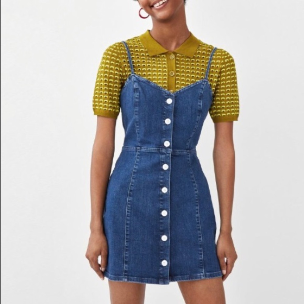 Zara mini strap jean dress